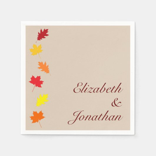 Fall Leaves Wedding Servet (Voorkant)