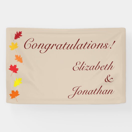Fall Leaves Wedding Spandoek (Horizontaal)