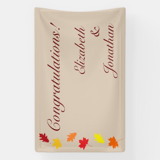 Fall Leaves Wedding Spandoek (Verticaal)