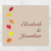 Fall Leaves Wedding Sparkling Wijnetiket (Enkel label)