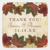 Fall Leaves Wedding Sticker (Voorkant)
