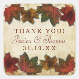 Fall Leaves Wedding Sticker