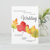 Fall Leaves Wedding Uitnodiging (Staand voorkant)
