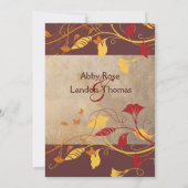 Fall Leaves Wedding Uitnodiging (Achterkant)