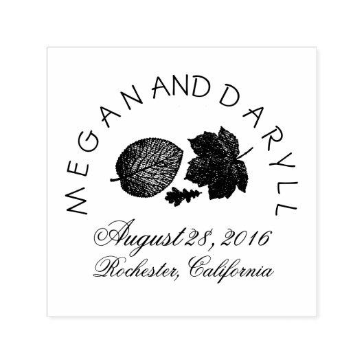 Fall Leaves Wedding Zelfinktende Stempel (Design)