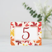 Fall Leaves Wedstrijd-nummer Briefkaart (Staand voorkant)