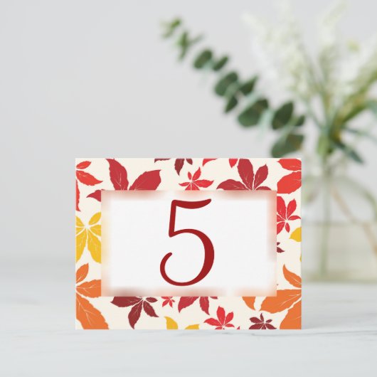 Fall Leaves Wedstrijd-nummer Briefkaart (Staand voorkant)