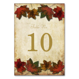Fall Leaves Wedstrijking Table Number Kaarten