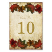 Fall Leaves Wedstrijking Table Number Kaarten (Voorkant)