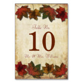Fall Leaves Wedstrijking Table Number Kaarten (Voorkant)