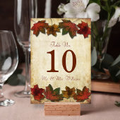 Fall Leaves Wedstrijking Table Number Kaarten