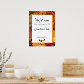 Fall Leaves Welcome Wedding Celebration Sign Poster (Keuken)