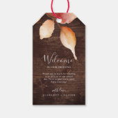 Fall Leaves | Welkom Rustic Brown Wood Wedding Cadeaulabel (Voorkant)