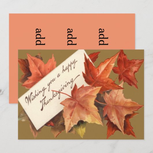 Fall Leaves wenst u een fijne Thanksgiving Feestdagenkaart (Voorkant / Achterkant)