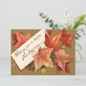 Fall Leaves wenst u een fijne Thanksgiving Feestdagenkaart (Staand voorkant)