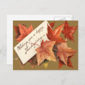 Fall Leaves wenst u een fijne Thanksgiving Feestdagenkaart (Voorkant / Achterkant)