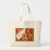 Fall Leaves wenst u een fijne Thanksgiving Grote Tote Bag (Voorkant)