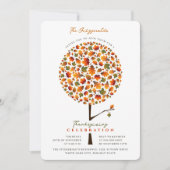 Fall Leaves Whimsical Pop Tree Thanksgiving Kaart (Voorkant)
