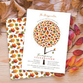 Fall Leaves Whimsical Pop Tree Thanksgiving Kaart