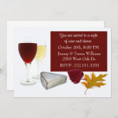 Fall Leaves Wine and Cheese Party Invitation Kaart (Voorkant / Achterkant)