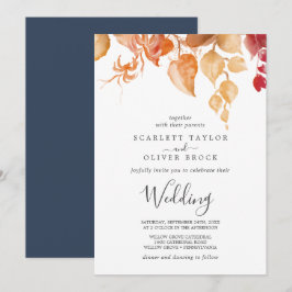 Fall Leaves | Wit en Bourgogne Kaart