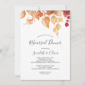 Fall Leaves | Wit en Bourgogne repetitie: Dinner Kaart (Voorkant)