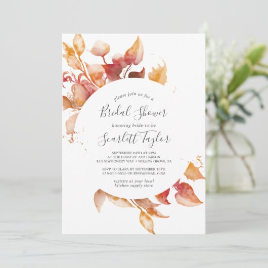 Fall Leaves | Witte en Bourgogne Vrijgezellenfeest Kaart (Staand voorkant)