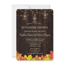 Fall Leaves Wood Old Lantern REHEARSAL DINNER