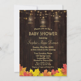 Fall Leaves Wood Oude Lantaarns BABY SHOWER Kaart