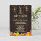Fall Leaves Wood Oude Lantaarns BABY SHOWER Kaart (Staand voorkant)