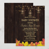Fall Leaves Wood Oude Lantaarns BABY SHOWER Kaart (Voorkant / Achterkant)