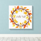 Fall Leaves Wreath Canvas Art Afdruk (Insitu (Houten vloer))