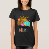 Fall Leopard Plaid Pumpkins Thankful Mimi Thanksgi T-shirt (Voorkant)