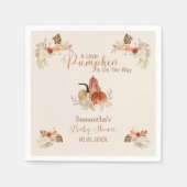 Fall Little Pumpkin Rustic Terracotta Baby Shower Servet (Voorkant)