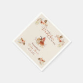 Fall Little Pumpkin Rustic Terracotta Baby Shower Servet (Hoek)