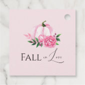 Fall Love Blush Roze Pompoen Rustieke Bruiloft Fee Bedankjes Labels (Achterkant)