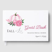 Fall Love Blush Roze Pompoen Rustieke Bruiloft Fee Gastenboek (Voorkant)
