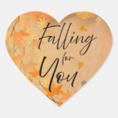 Fall Love Heart Sticker Parchment Leaves (Voorkant)
