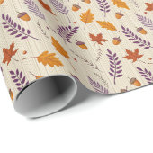 Fall Maple and Lavender Gift Wrap for Thanksgiving Cadeaupapier (Rol Hoek)