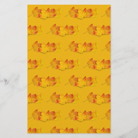 Fall Maple Leaf Border, Lined Writing Paper Briefpapier (Achterkant)