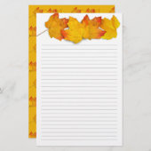 Fall Maple Leaf Border, Lined Writing Paper Briefpapier (Voorkant / Achterkant)