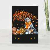 Fall Maple Tree Print Dog Lover Happy Thanksgiving Kaart (Voorkant)