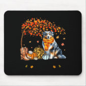 Fall Maple Tree Print Dog Lover Happy Thanksgiving Muismat (Voorkant)