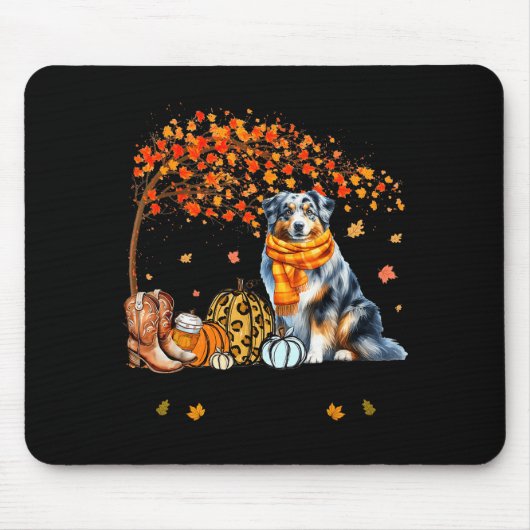 Fall Maple Tree Print Dog Lover Happy Thanksgiving Muismat (Voorkant)