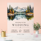 Fall Mountain Forest Lake Wedding Welcome Acryl Bord (Huwelijk)