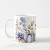 Fall Mug with blue and beige Pumpkins and Flowers Koffiemok (Links)