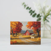 Fall Nature Scene Autumn Fall Leaves Landscape Briefkaart (Staand voorkant)