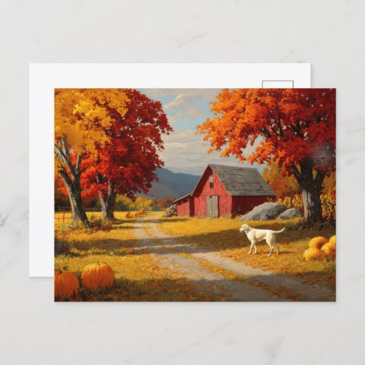 Fall Nature Scene Autumn Fall Leaves Landscape Briefkaart (Voorkant / Achterkant)