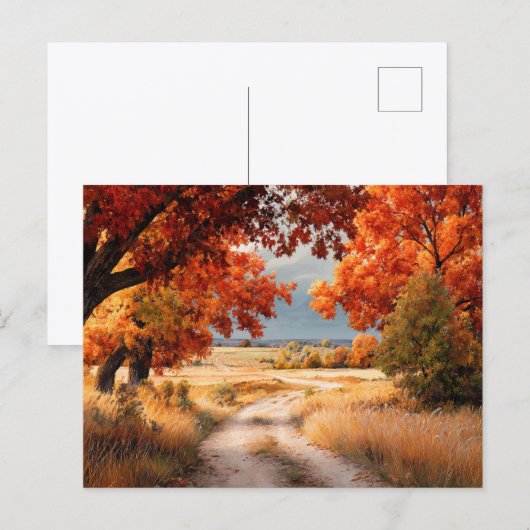 Fall Nature Scene AutumnFall Leaves Landscape Briefkaart (Voorkant / Achterkant)