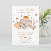 Fall New Chapter Will Soon Begin Baby Shower Kaart (Staand voorkant)
